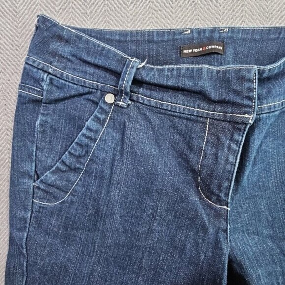 New York & Company Jeans Women's Size 12 (W36 L30) Flare Leg Dark Wash Boho Y2K - Picture 16 of 16